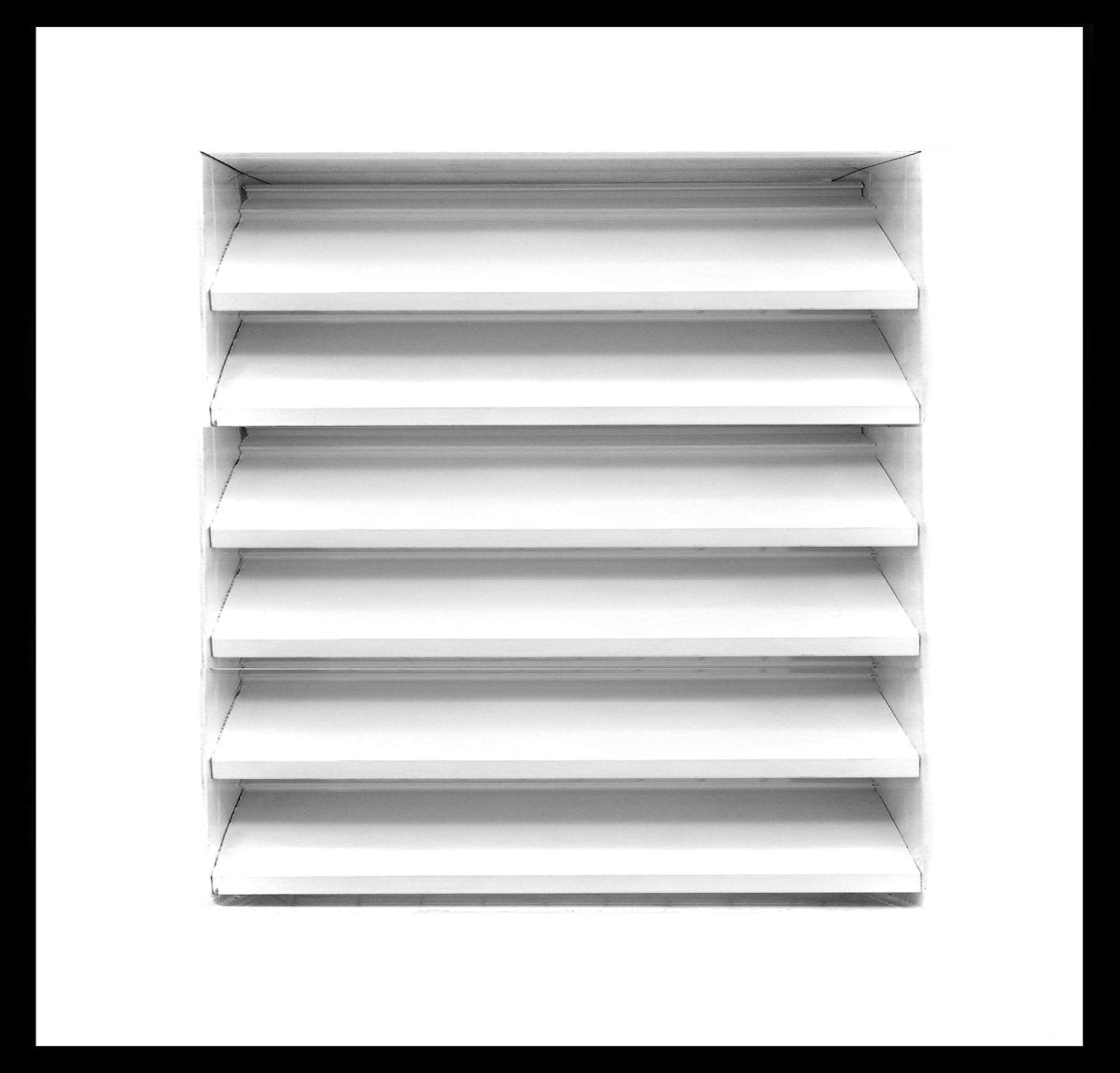14"w X 14"h Aluminum Exterior Gable Louver Vent for Walls & Crawlspace - Weather - Resistant Air Grille with Screen Mesh - White [Outer Dimensions 15.75"w x 15.75"h] - HVAC PremiumLO1414 WT