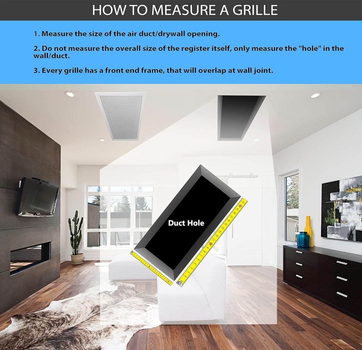 14&quot;w X 6&quot;h [Duct Opening] 3 - Way Fixed Curved Blade Air Supply Diffuser Register Vent Cover Grille [Outer Dimensions: 15.75&quot;W X 7.75&quot;H] - HVAC PremiumMFCSCR146W3