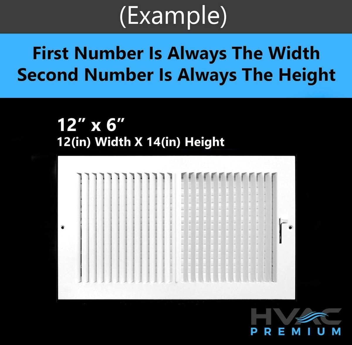 16&quot; X 8&quot; ADJUSTABLE AIR SUPPLY DIFFUSER - HVAC Vent Duct Cover Sidewall or Ceiling - HVAC PremiumSV168 - HP