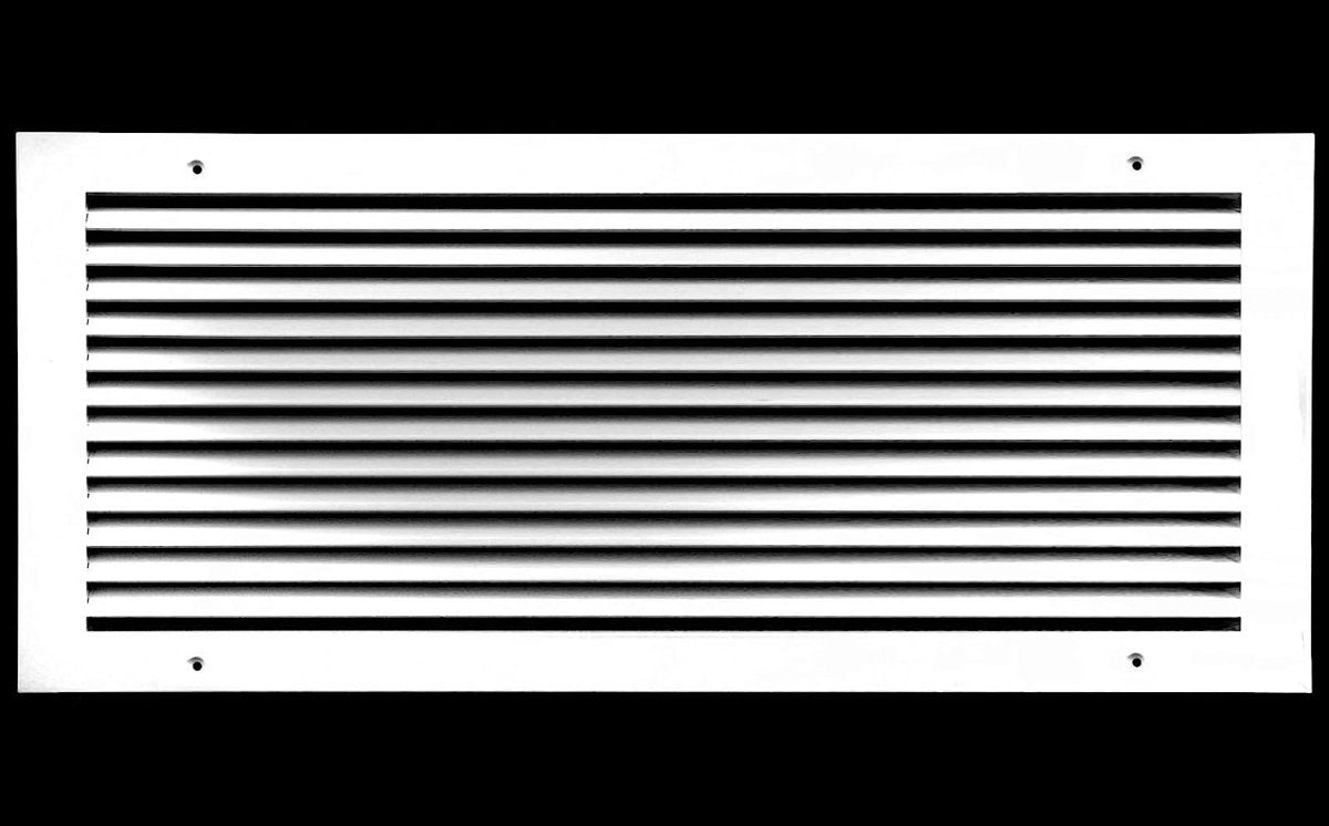 16"W X 10"H [Duct Opening] ALUMINUM RETURN GRILLE - EASY AIR FLOW - LINEAR BAR GRILLES [OUTER DIMENSIONS: 17.875"W X 11.875"H] - HVAC PremiumRG1610AL