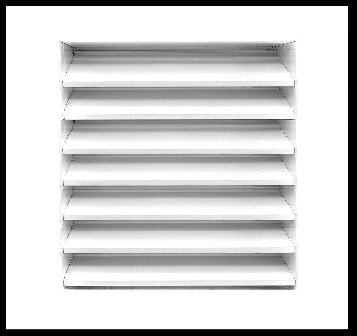 16"w X 16"h Aluminum Exterior Gable Louver Vent for Walls & Crawlspace - Weather - Resistant Air Grille with Screen Mesh - White [Outer Dimensions 17.75"w x 17.75"h] - HVAC PremiumLO1616 WT