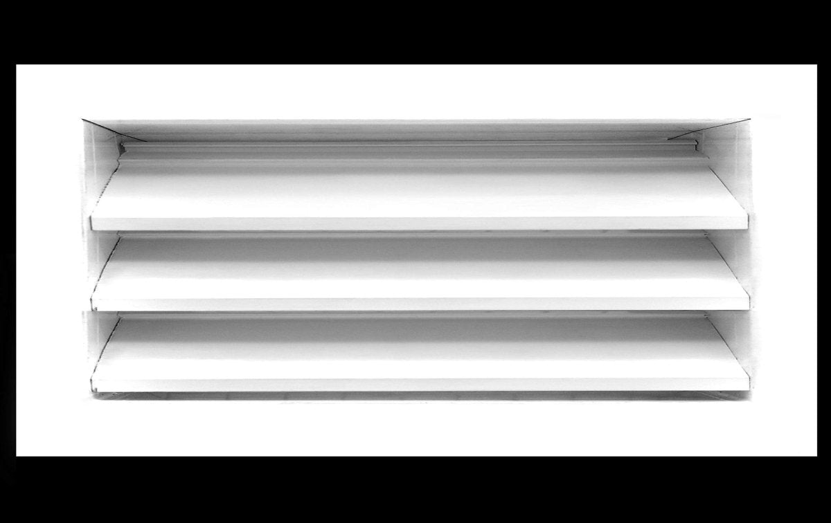 16"w X 8"h Aluminum Exterior Gable Louver Vent for Walls & Crawlspace - Weather - Resistant Air Grille with Screen Mesh - White [Outer Dimensions 17.75"w x 9.75"h] - HVAC PremiumLO168 WT