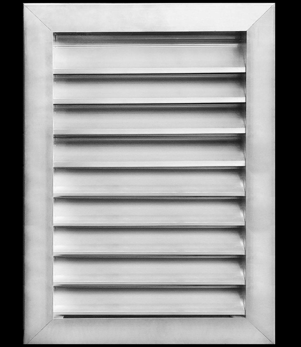 18"w X 20"h Aluminum Exterior Gable Louver Vent for Walls & Crawlspace - Weather - Resistant Air Grille with Screen Mesh - [Outer Dimensions 19.75"w x 21.75"h] - HVAC PremiumLO1820