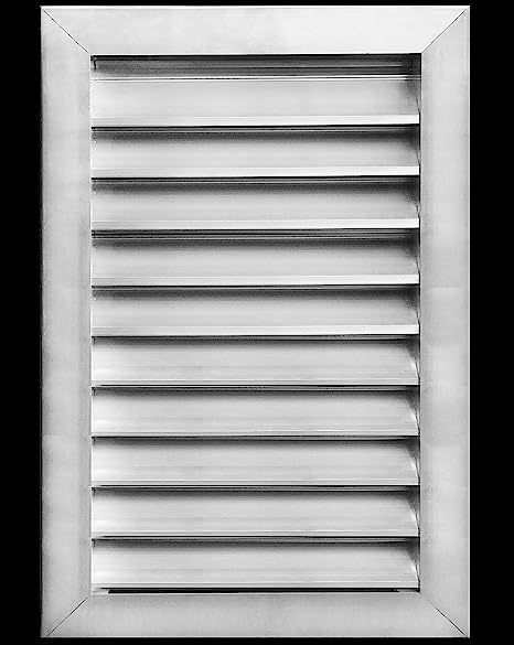 18"w X 22"h Aluminum Exterior Gable Louver Vent for Walls & Crawlspace - Weather - Resistant Air Grille with Screen Mesh - [Outer Dimensions 19.75"w x 23.75"h] - HVAC PremiumLO1822