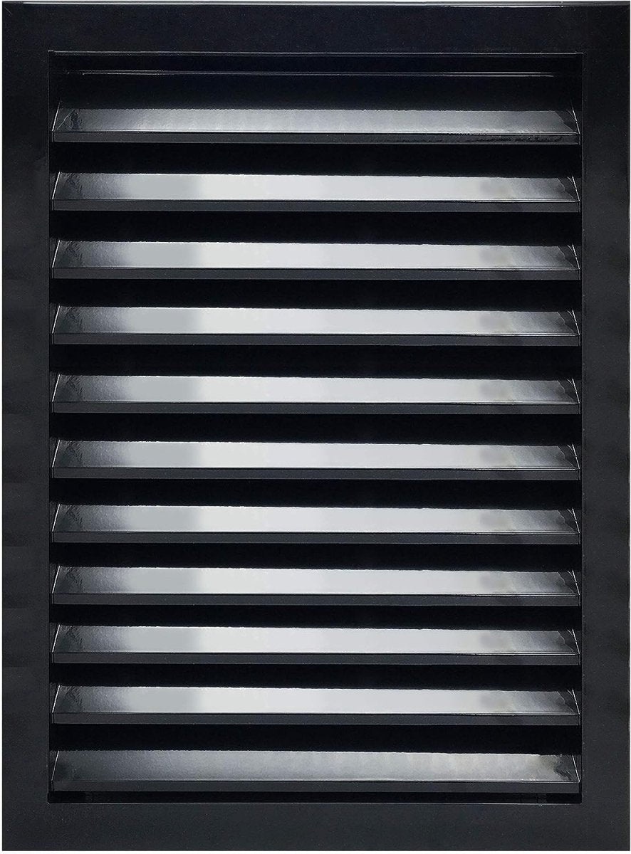 18"w X 24"h Aluminum Exterior Gable Louver Vent for Walls & Crawlspace - Weather - Resistant Air Grille with Screen Mesh - Black [Outer Dimensions 19.75"w x 25.75"h] - HVAC PremiumLO1824 BL