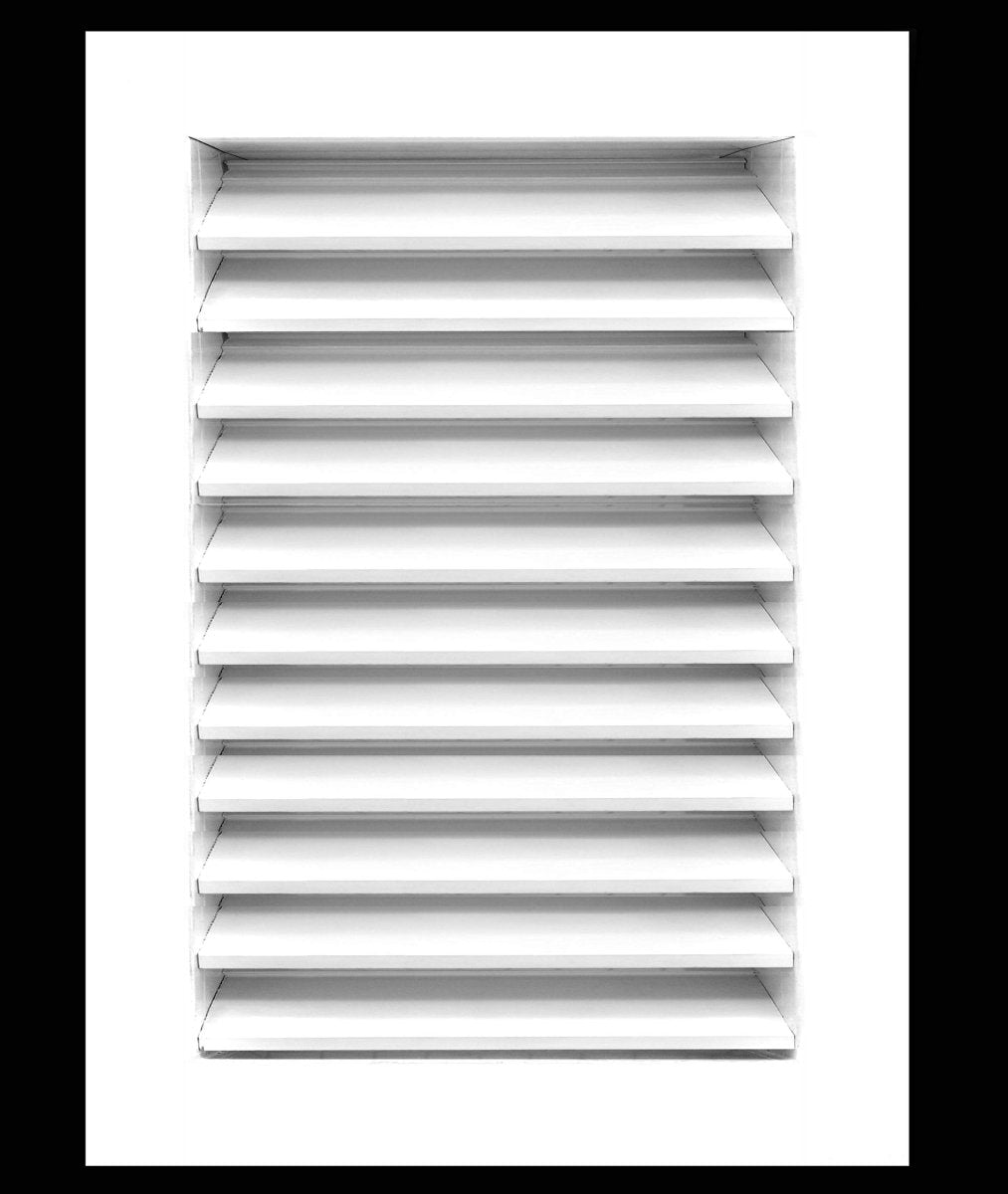 18"w X 24"h Aluminum Exterior Gable Louver Vent for Walls & Crawlspace - Weather - Resistant Air Grille with Screen Mesh - White [Outer Dimensions 19.75"w x 25.75"h] - HVAC PremiumLO1824 WT