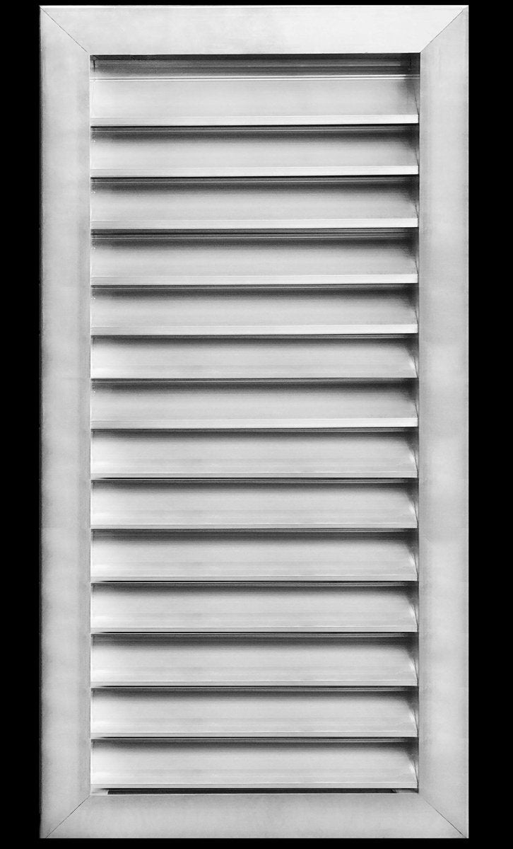 18"w X 28"h Aluminum Exterior Gable Louver Vent for Walls & Crawlspace - Weather - Resistant Air Grille with Screen Mesh - [Outer Dimensions 19.75"w x 29.75"h] - HVAC PremiumLO1828