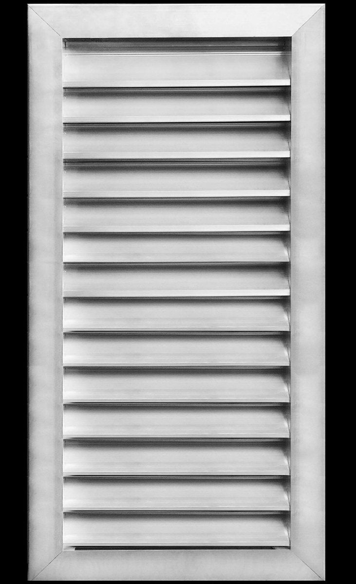 18"w X 32"h Aluminum Exterior Gable Louver Vent for Walls & Crawlspace - Weather - Resistant Air Grille with Screen Mesh - [Outer Dimensions 19.75"w x 33.75"h] - HVAC PremiumLO1832