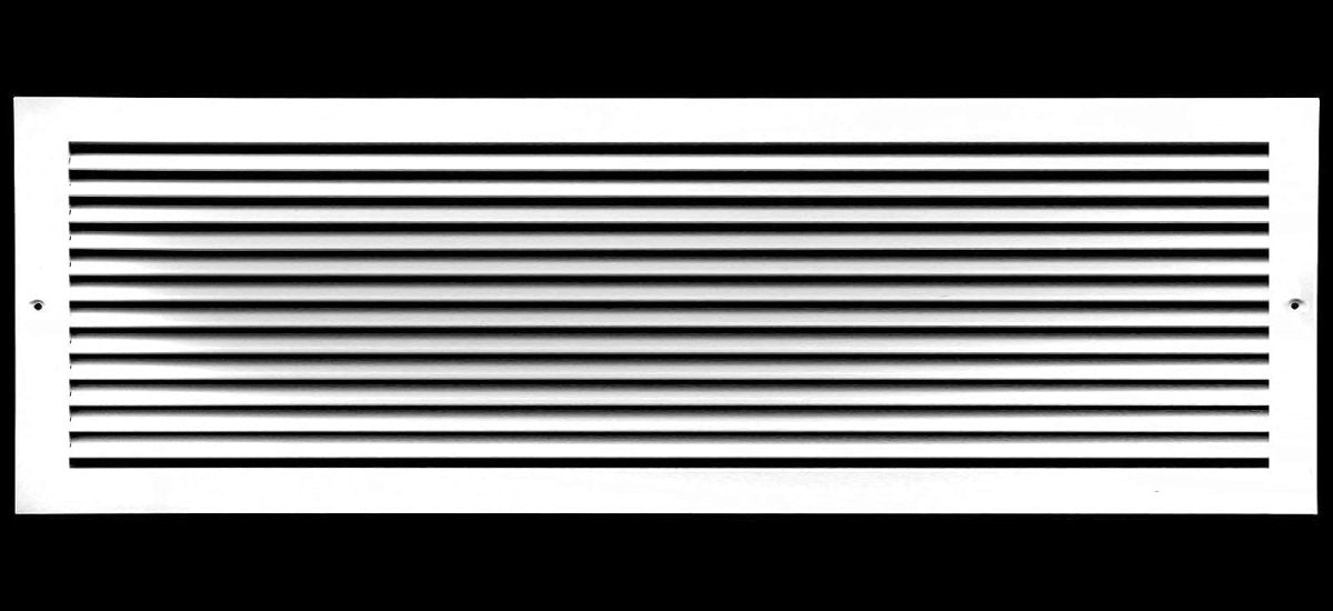18"W X 8"H [Duct Opening] ALUMINUM RETURN GRILLE - Easy Air Flow - Linear Bar Grilles [Outer Dimensions: 19.875"W X 9.875"H] - HVAC PremiumRG188AL