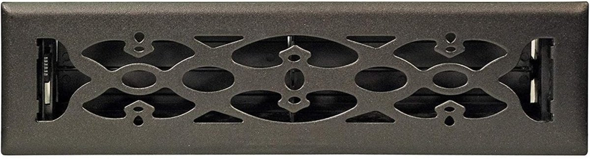 2" X 12" Luxury Victorian Floor Register Grille With Dampers - Luxury Contempo Decorative Grate - HVAC Vent Duct Cover - Matte Black - HVAC PremiumVF - BB 2x12 MB