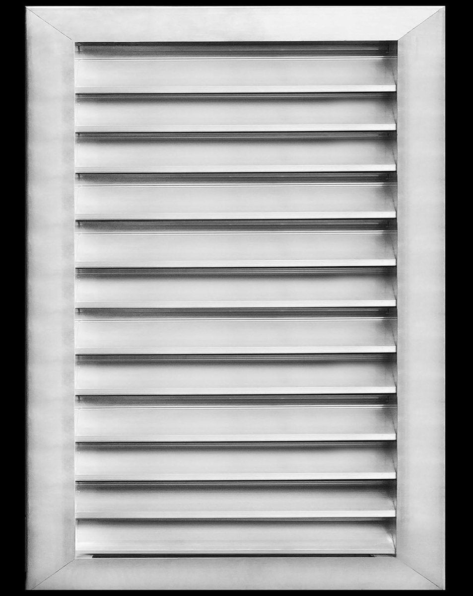 20"w X 26"h Aluminum Exterior Gable Louver Vent for Walls & Crawlspace - Weather - Resistant Air Grille with Screen Mesh - [Outer Dimensions 21.75"w x 27.75"h] - HVAC PremiumLO2026