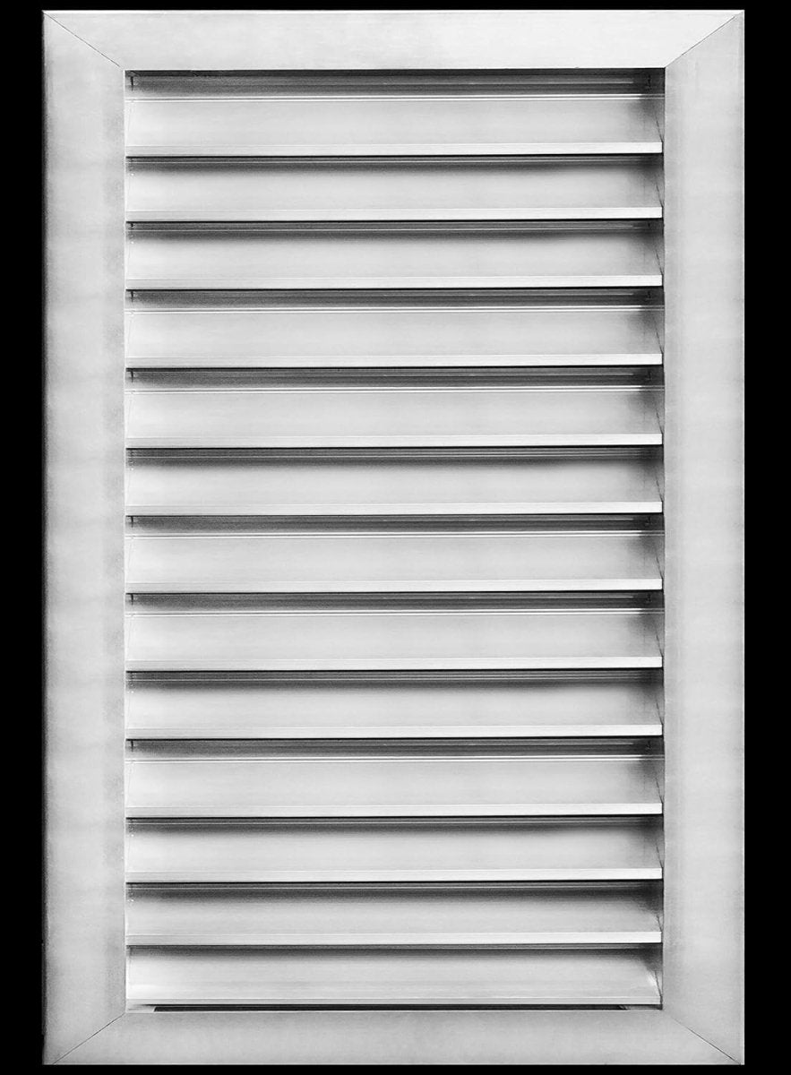 20"w X 30"h Aluminum Exterior Gable Louver Vent for Walls & Crawlspace - Weather - Resistant Air Grille with Screen Mesh - [Outer Dimensions 21.75"w x 31.75"h] - HVAC PremiumLO2030