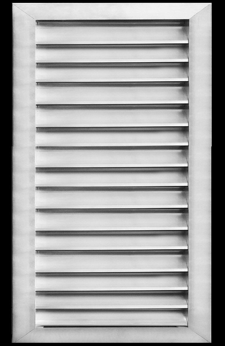 20"w X 32"h Aluminum Exterior Gable Louver Vent for Walls & Crawlspace - Weather - Resistant Air Grille with Screen Mesh - [Outer Dimensions 21.75"w x 33.75"h] - HVAC PremiumLO2032