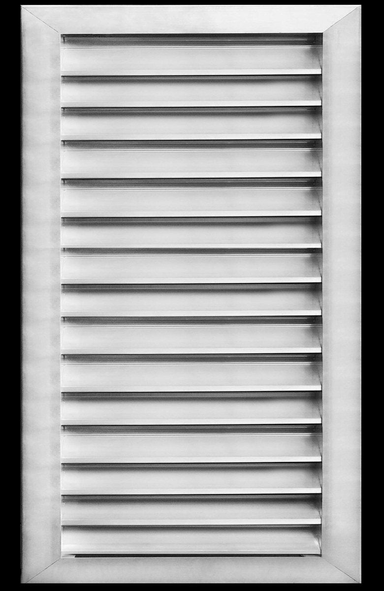 20"w X 34"h Aluminum Exterior Gable Louver Vent for Walls & Crawlspace - Weather - Resistant Air Grille with Screen Mesh - [Outer Dimensions 21.75"w x 35.75"h] - HVAC PremiumLO2034