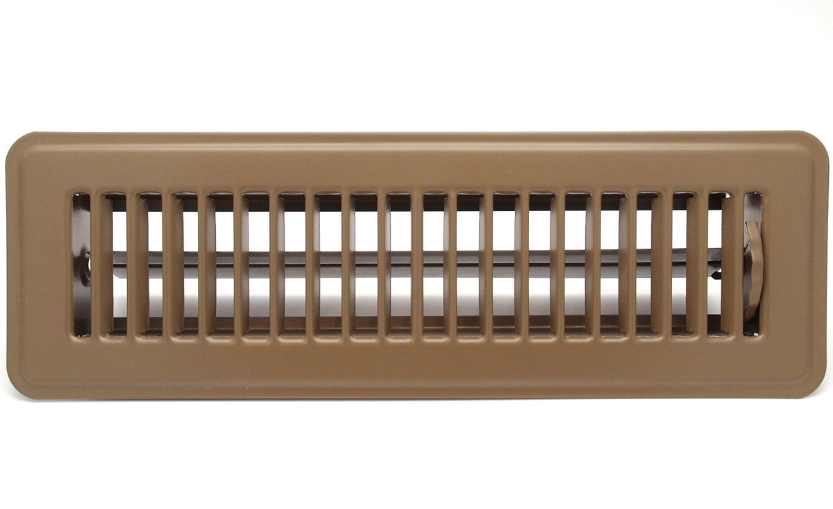 brown 12&quot; X 4&quot; Floor Register with Louvered Design