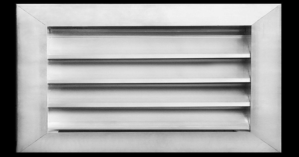 22"w X 12"h Aluminum Exterior Gable Louver Vent for Walls & Crawlspace - Weather - Resistant Air Grille with Screen Mesh - [Outer Dimensions 23.75"w x 13.75"h] - HVAC PremiumLO2212