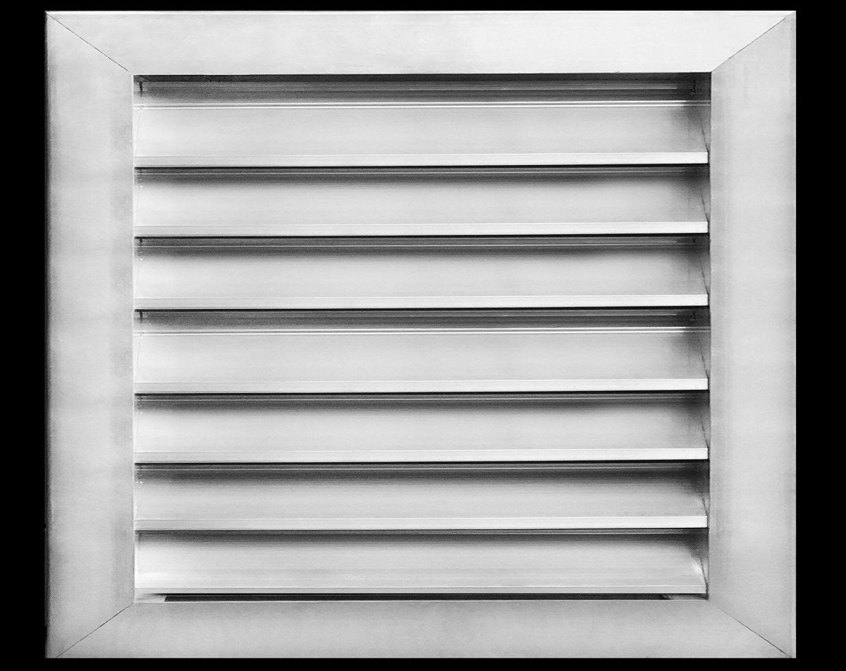 22"w X 16"h Aluminum Exterior Gable Louver Vent for Walls & Crawlspace - Weather - Resistant Air Grille with Screen Mesh - [Outer Dimensions 23.75"w x 17.75"h] - HVAC PremiumLO2216