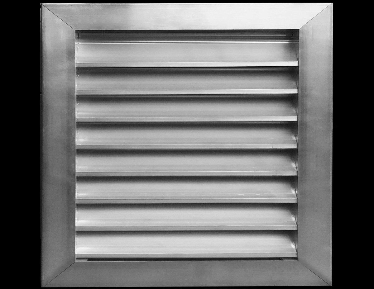 22&quot;w X 22&quot;h Aluminum Exterior Gable Louver Vent for Walls &amp; Crawlspace - Weather - Resistant Air Grille with Screen Mesh - [Outer Dimensions 23.75&quot;w x 23.75&quot;h] - HVAC PremiumLO2222