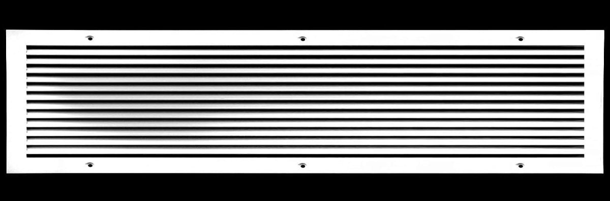 24"W X 10"H [Duct Opening] ALUMINUM RETURN GRILLE - Easy Air Flow - Linear Bar Grilles [Outer Dimensions: 25.875"W X 11.875"H] - HVAC PremiumRG2610AL
