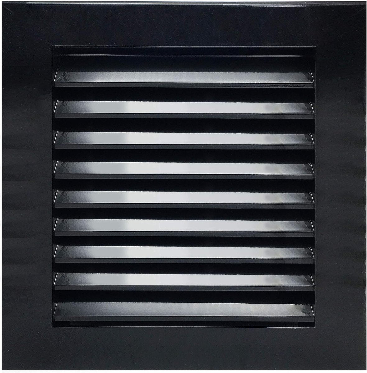 24"w X 24"h Aluminum Exterior Gable Louver Vent for Walls & Crawlspace - Weather - Resistant Air Grille with Screen Mesh - Black [Outer Dimensions 25.75"w x 25.75"h] - HVAC PremiumLO2424 BL