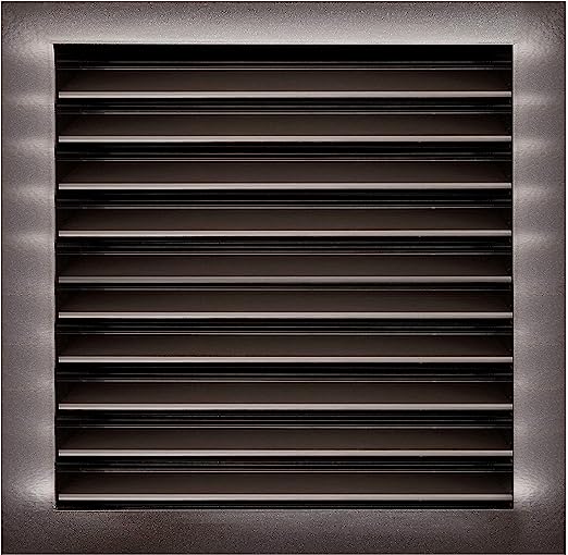 24"w X 24"h Aluminum Exterior Gable Louver Vent for Walls & Crawlspace - Weather - Resistant Air Grille with Screen Mesh - Brown [Outer Dimensions 25.75"w x 25.75"h] - HVAC PremiumLO2424 BR