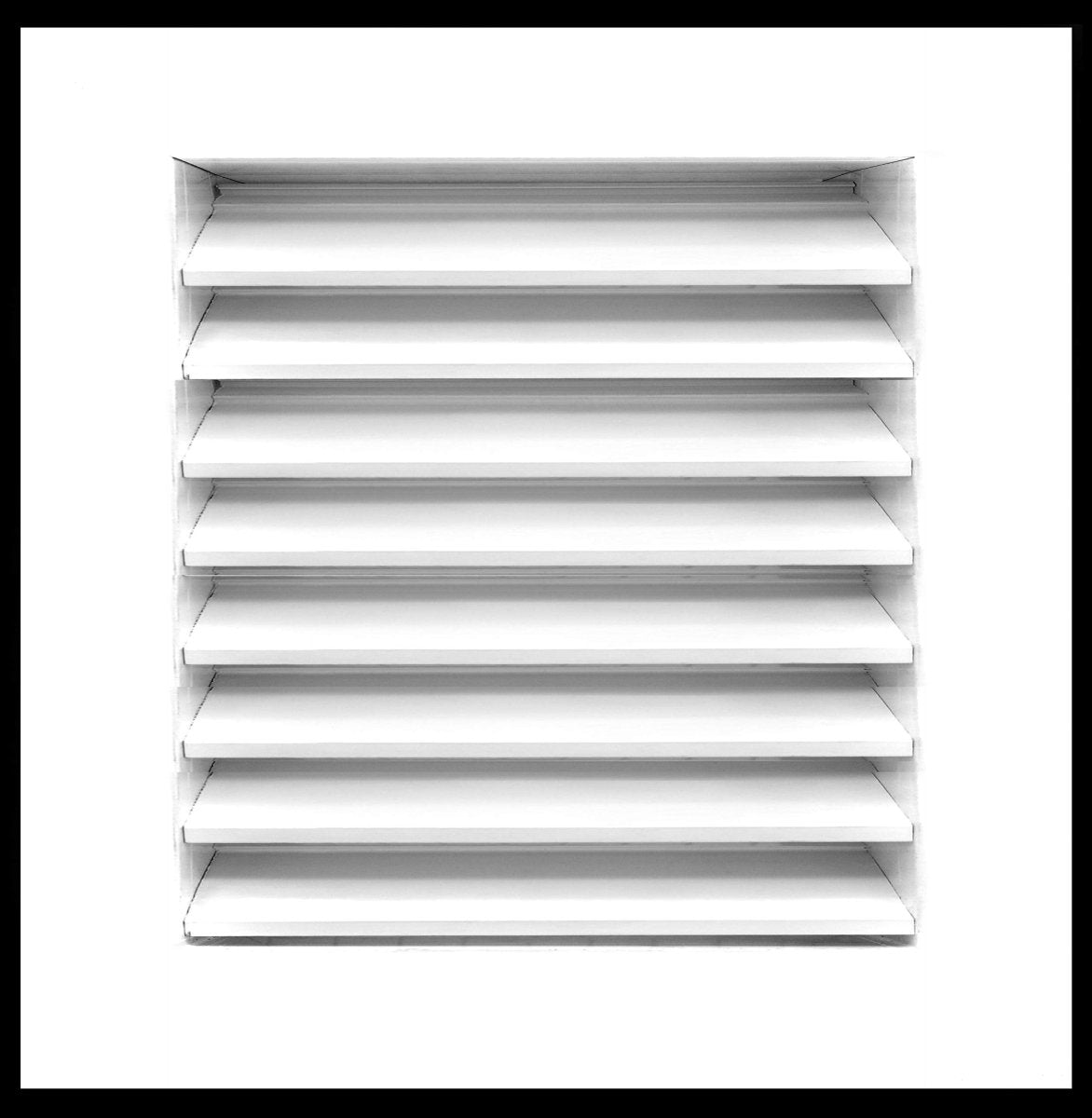 24"w X 24"h Aluminum Exterior Gable Louver Vent for Walls & Crawlspace - Weather - Resistant Air Grille with Screen Mesh - White [Outer Dimensions 25.75"w x 25.75"h] - HVAC PremiumLO2424 WT