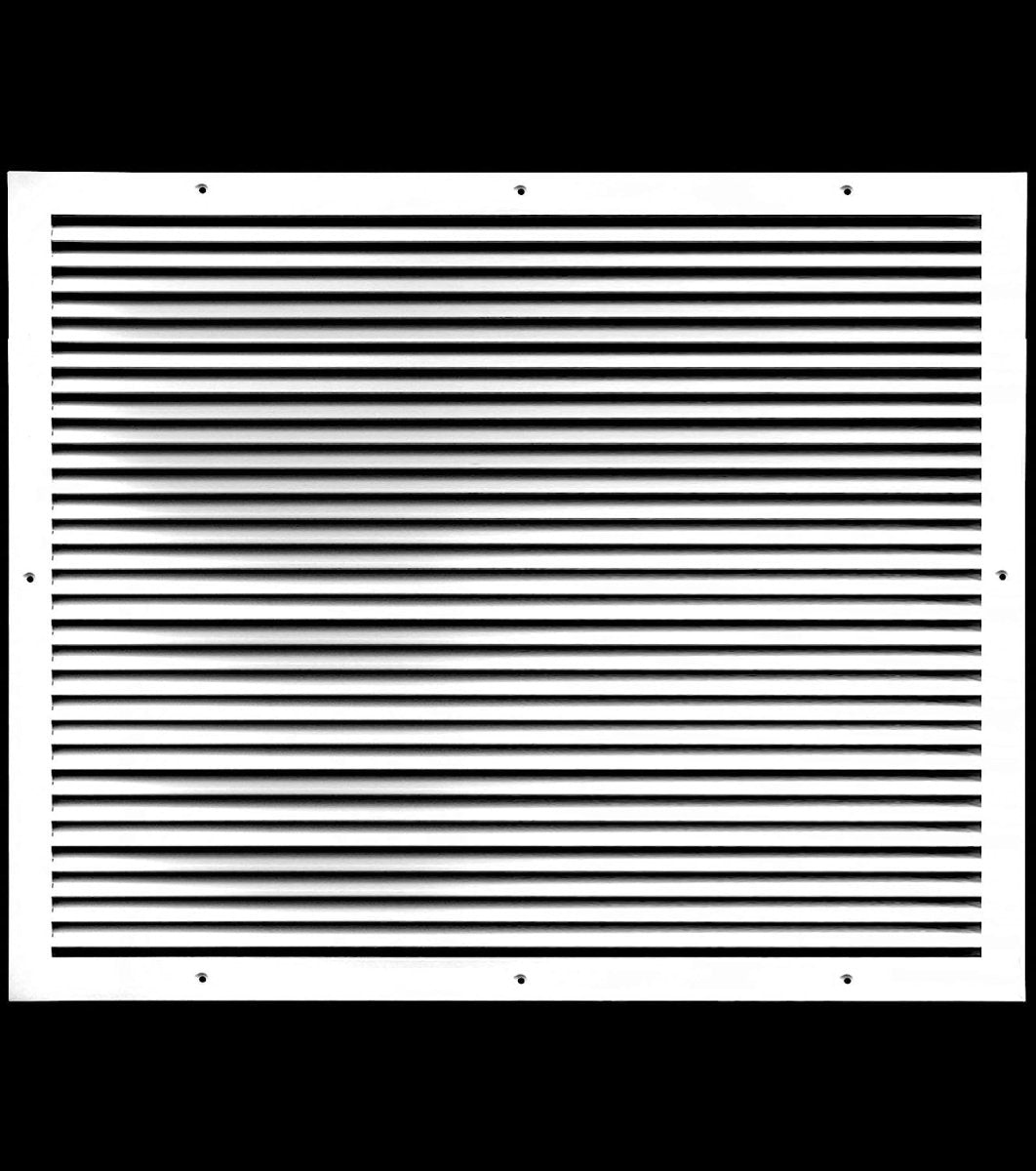 24"W X 30"H [Duct Opening] ALUMINUM RETURN GRILLE - Easy Air Flow - Linear Bar Grilles [Outer Dimensions: 25.875"W X 31.875"H] - HVAC PremiumRG2430AL