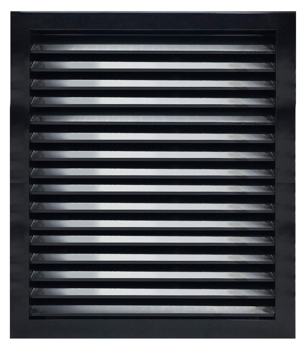 24"w X 36"h Aluminum Exterior Gable Louver Vent for Walls & Crawlspace - Weather - Resistant Air Grille with Screen Mesh - Black [Outer Dimensions 25.75"w x 37.75"h] - HVAC PremiumLO2436 BL