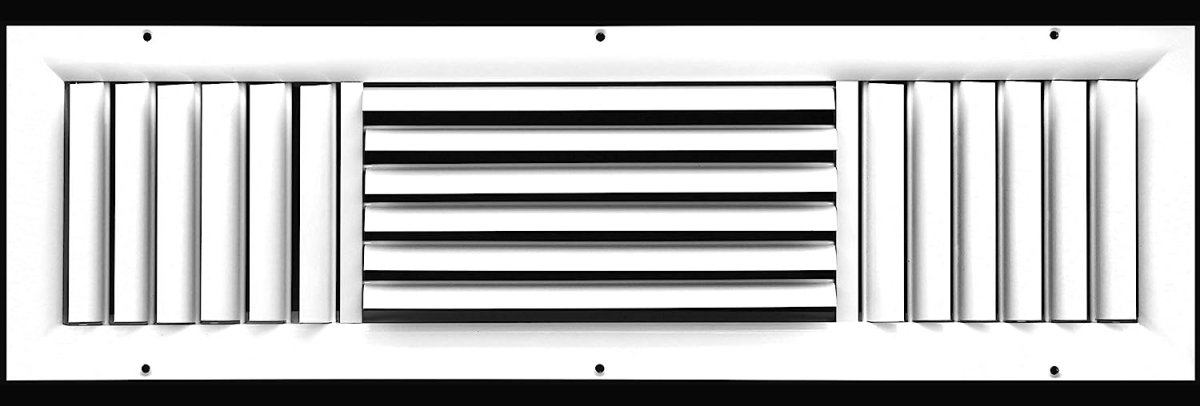 24"W X 6"H [Duct Opening] 3 - Way Aluminum Curved Blade Adjustable Air Supply HVAC Diffuser [Outer Dimensions: 25.75"W X 7.75"H] - HVAC PremiumCADJB3 - C - 246