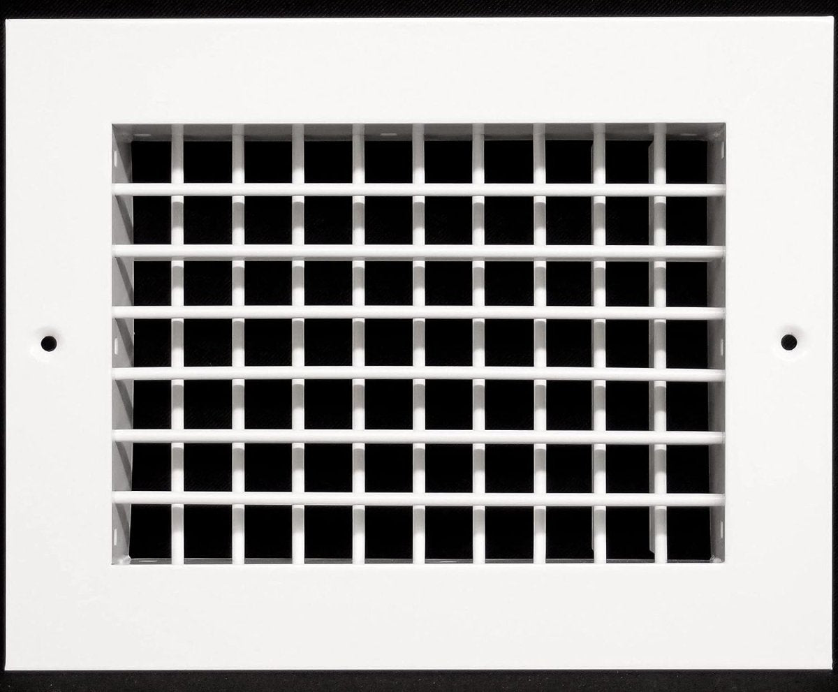 24"W X 6"H [Duct Opening] Aluminum Double Deflection Adjustable Air Supply HVAC Diffuser - [Outer Dimensions: 25.6"W X 7.6"H] - HVAC PremiumDDAG - A - 246
