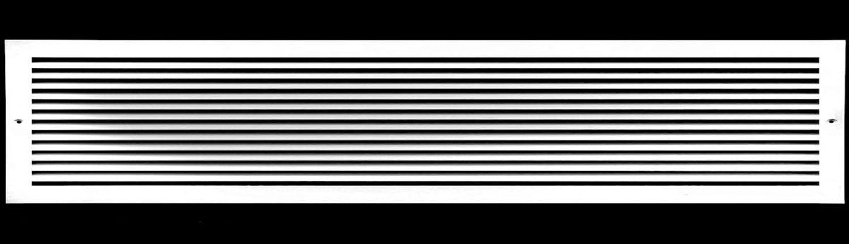 24&quot;W X 6&quot;H [Duct Opening] ALUMINUM RETURN GRILLE - Easy Air Flow - Linear Bar Grilles [Outer Dimensions: 25.875&quot;W X 7.875&quot;H] - HVAC PremiumRG246AL