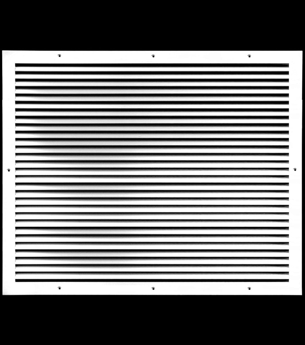 25"W X 16"H [Duct Opening] ALUMINUM RETURN GRILLE - Easy Air Flow - Linear Bar Grilles [Outer Dimensions: 26.875"W X 17.875"H] - HVAC PremiumRG2516AL