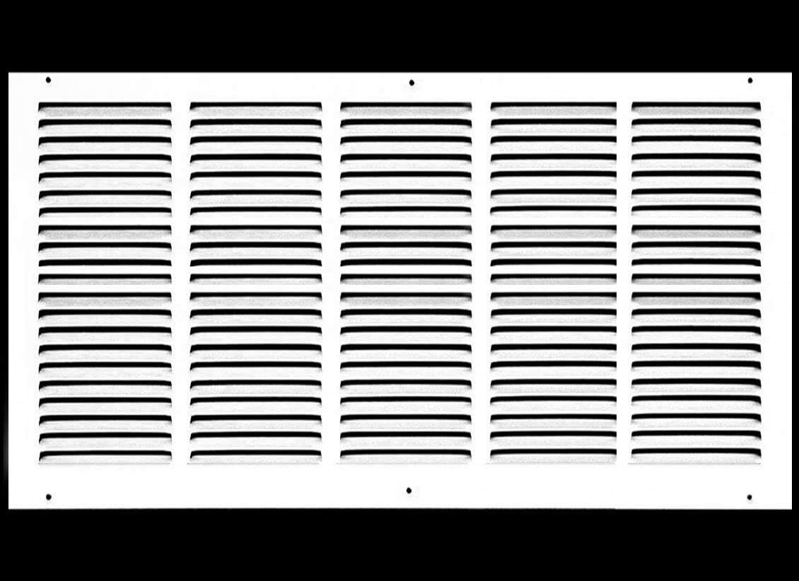 25"W X 8"H [Duct Opening] Steel Air Vent Return Grille - HVAC VENT DUCT COVER DIFFUSER - [Outer Dimensions: 26.75"W X 9.75"H] - HVAC PremiumRG258 HP
