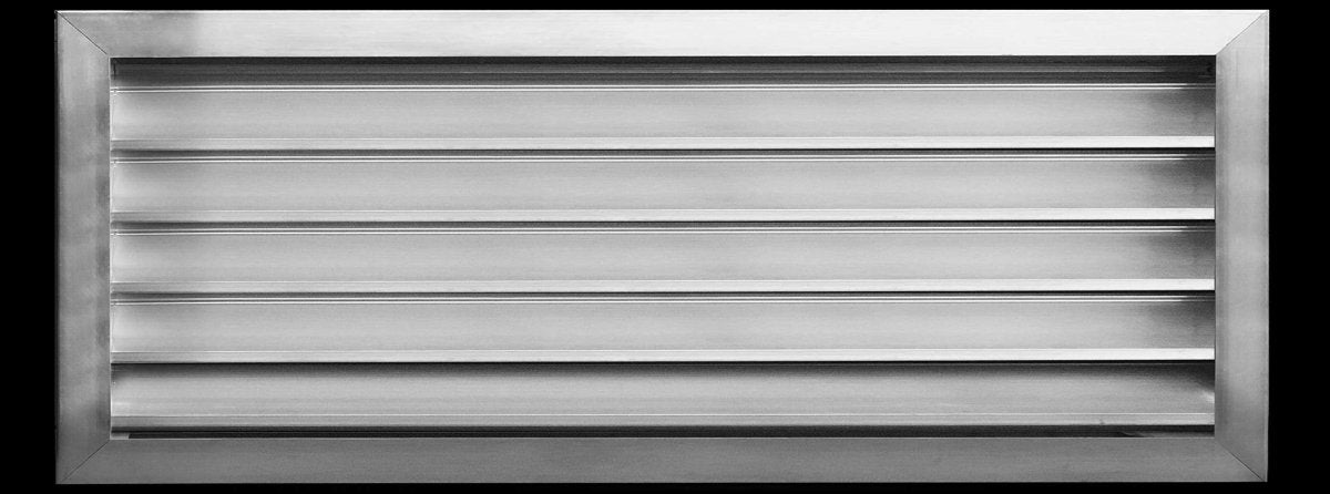 26"w X 12"h Aluminum Exterior Gable Louver Vent for Walls & Crawlspace - Weather - Resistant Air Grille with Screen Mesh - [Outer Dimensions 27.75"w x 13.75"h] - HVAC PremiumLO2612