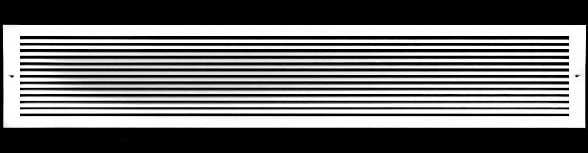 26&quot;W X 6&quot;H [Duct Opening] ALUMINUM RETURN GRILLE - Easy Air Flow - Linear Bar Grilles [Outer Dimensions: 27.875&quot;W X 7.875&quot;H] - HVAC PremiumRG266AL