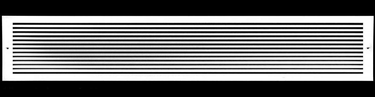 26"W X 8"H [Duct Opening] ALUMINUM RETURN GRILLE - Easy Air Flow - Linear Bar Grilles [Outer Dimensions: 27.875"W X 9.875"H] - HVAC PremiumRG268AL