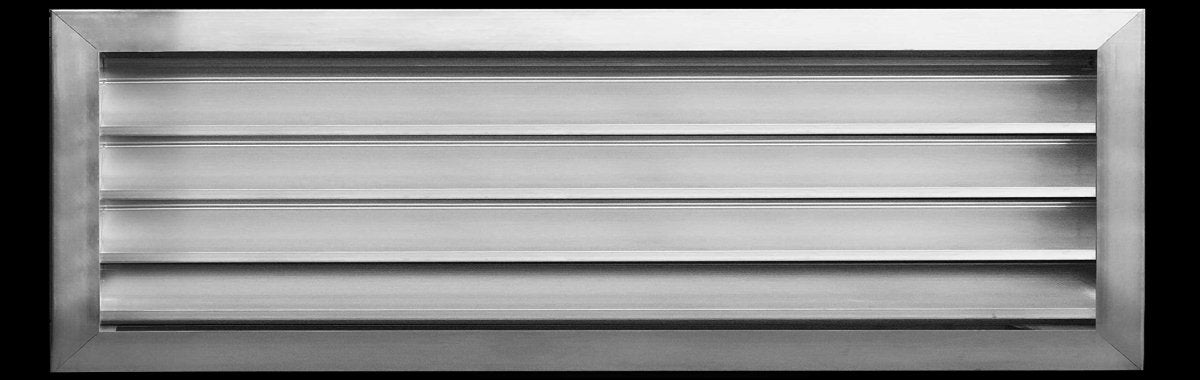 28"w X 10"h Aluminum Exterior Gable Louver Vent for Walls & Crawlspace - Weather - Resistant Air Grille with Screen Mesh - [Outer Dimensions 29.75"w x 11.75"h] - HVAC PremiumLO2810