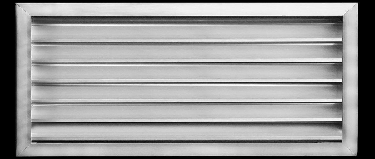 28"w X 14"h Aluminum Exterior Gable Louver Vent for Walls & Crawlspace - Weather - Resistant Air Grille with Screen Mesh - [Outer Dimensions 29.75"w x 15.75"h] - HVAC PremiumLO2814