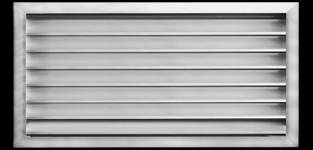 28"w X 16"h Aluminum Exterior Gable Louver Vent for Walls & Crawlspace - Weather - Resistant Air Grille with Screen Mesh - [Outer Dimensions 29.75"w x 17.75"h] - HVAC PremiumLO2816
