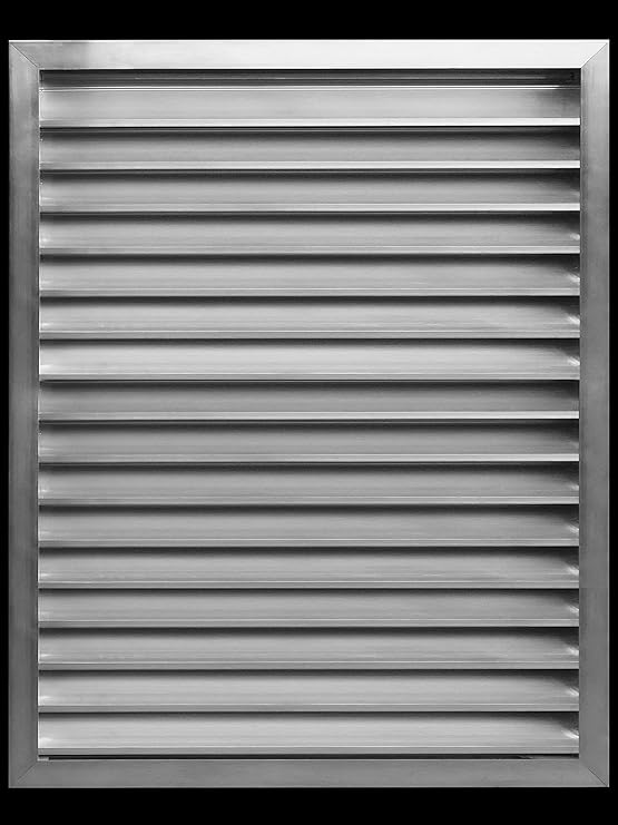 28"w X 36"h Aluminum Exterior Gable Louver Vent for Walls & Crawlspace - Weather - Resistant Air Grille with Screen Mesh - [Outer Dimensions 29.75"w x 37.75"h] - HVAC PremiumLO2836