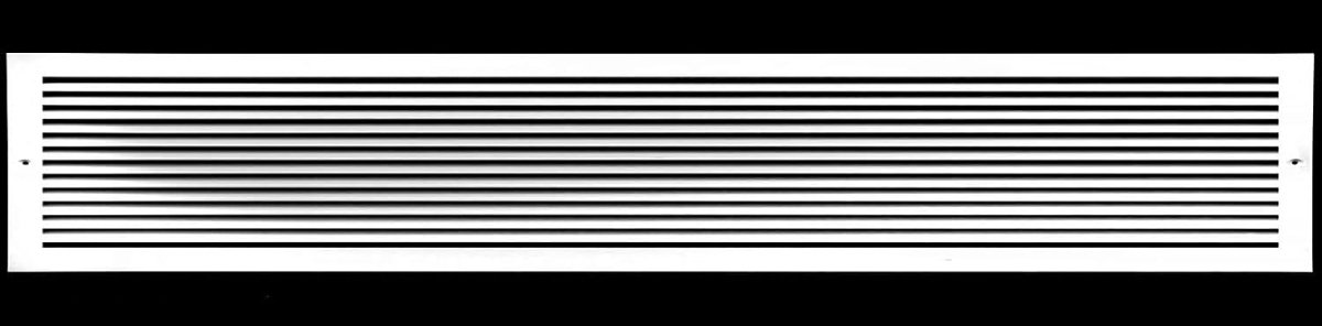 28"W X 6"H [Duct Opening] ALUMINUM RETURN GRILLE - Easy Air Flow - Linear Bar Grilles [Outer Dimensions: 29.875"W X 7.875"H] - HVAC PremiumRG286AL