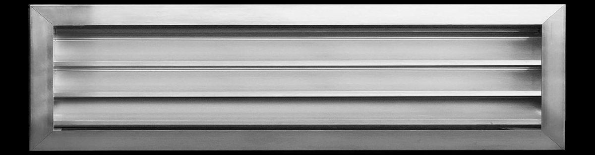 28"w X 8"h Aluminum Exterior Gable Louver Vent for Walls & Crawlspace - Weather - Resistant Air Grille with Screen Mesh - [Outer Dimensions 29.75"w x 9.75"h] - HVAC PremiumLO288