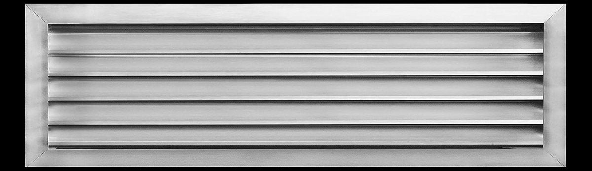 32"w X 12"h Aluminum Exterior Gable Louver Vent for Walls & Crawlspace - Weather - Resistant Air Grille with Screen Mesh - [Outer Dimensions 33.75"w x 13.75"h] - HVAC PremiumLO3212