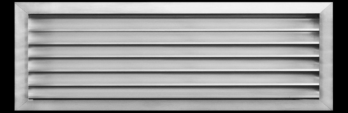 32"w X 14"h Aluminum Exterior Gable Louver Vent for Walls & Crawlspace - Weather - Resistant Air Grille with Screen Mesh - [Outer Dimensions 33.75"w x 15.75"h] - HVAC PremiumLO3214