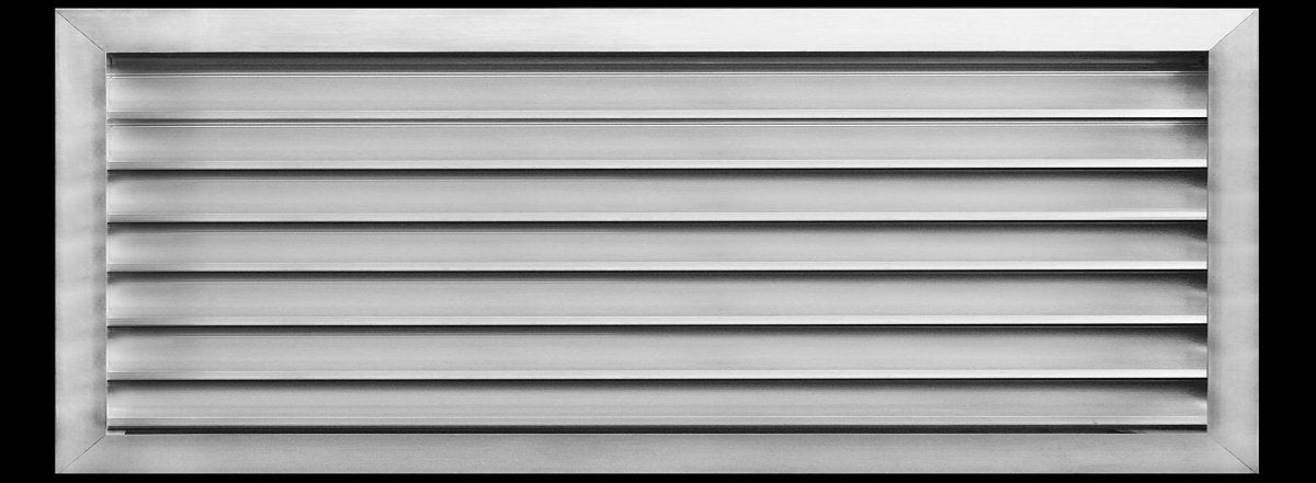 32"w X 16"h Aluminum Exterior Gable Louver Vent for Walls & Crawlspace - Weather - Resistant Air Grille with Screen Mesh - [Outer Dimensions 33.75"w x 17.75"h] - HVAC PremiumLO3216