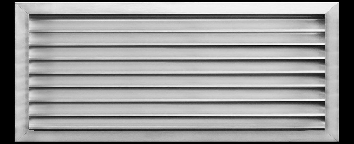 32"w X 18"h Aluminum Exterior Gable Louver Vent for Walls & Crawlspace - Weather - Resistant Air Grille with Screen Mesh - [Outer Dimensions 33.75"w x 19.75"h] - HVAC PremiumLO3218