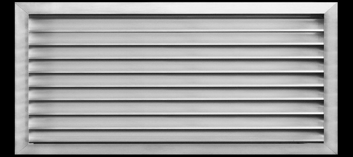 32"w X 20"h Aluminum Exterior Gable Louver Vent for Walls & Crawlspace - Weather - Resistant Air Grille with Screen Mesh - [Outer Dimensions 33.75"w x 21.75"h] - HVAC PremiumLO3220