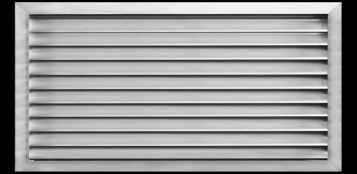 32"w X 22"h Aluminum Exterior Gable Louver Vent for Walls & Crawlspace - Weather - Resistant Air Grille with Screen Mesh - [Outer Dimensions 33.75"w x 23.75"h] - HVAC PremiumLO3222