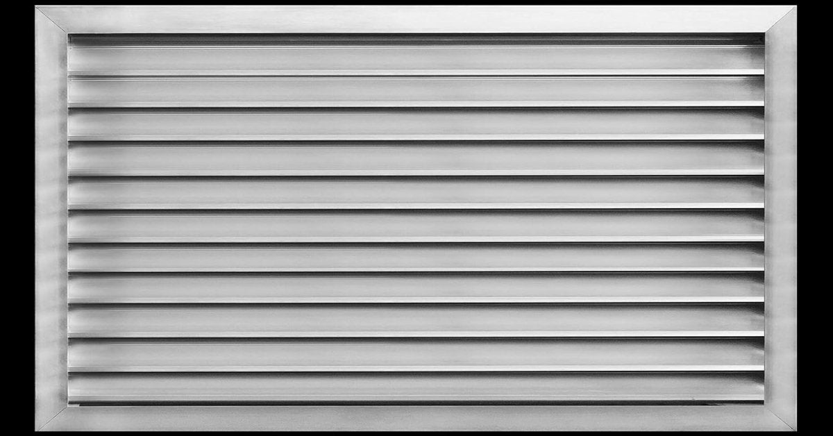 32"w X 26"h Aluminum Exterior Gable Louver Vent for Walls & Crawlspace - Weather - Resistant Air Grille with Screen Mesh - [Outer Dimensions 33.75"w x 27.75"h] - HVAC PremiumLO3226