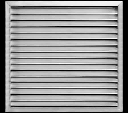 32"w X 34"h Aluminum Exterior Gable Louver Vent for Walls & Crawlspace - Weather - Resistant Air Grille with Screen Mesh - [Outer Dimensions 33.75"w x 35.75"h] - HVAC PremiumLO3234